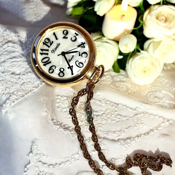 Xanadu Vintage Goldtone Watch Pendant Necklace Quartz Japan Untested - Picture 10 of 12